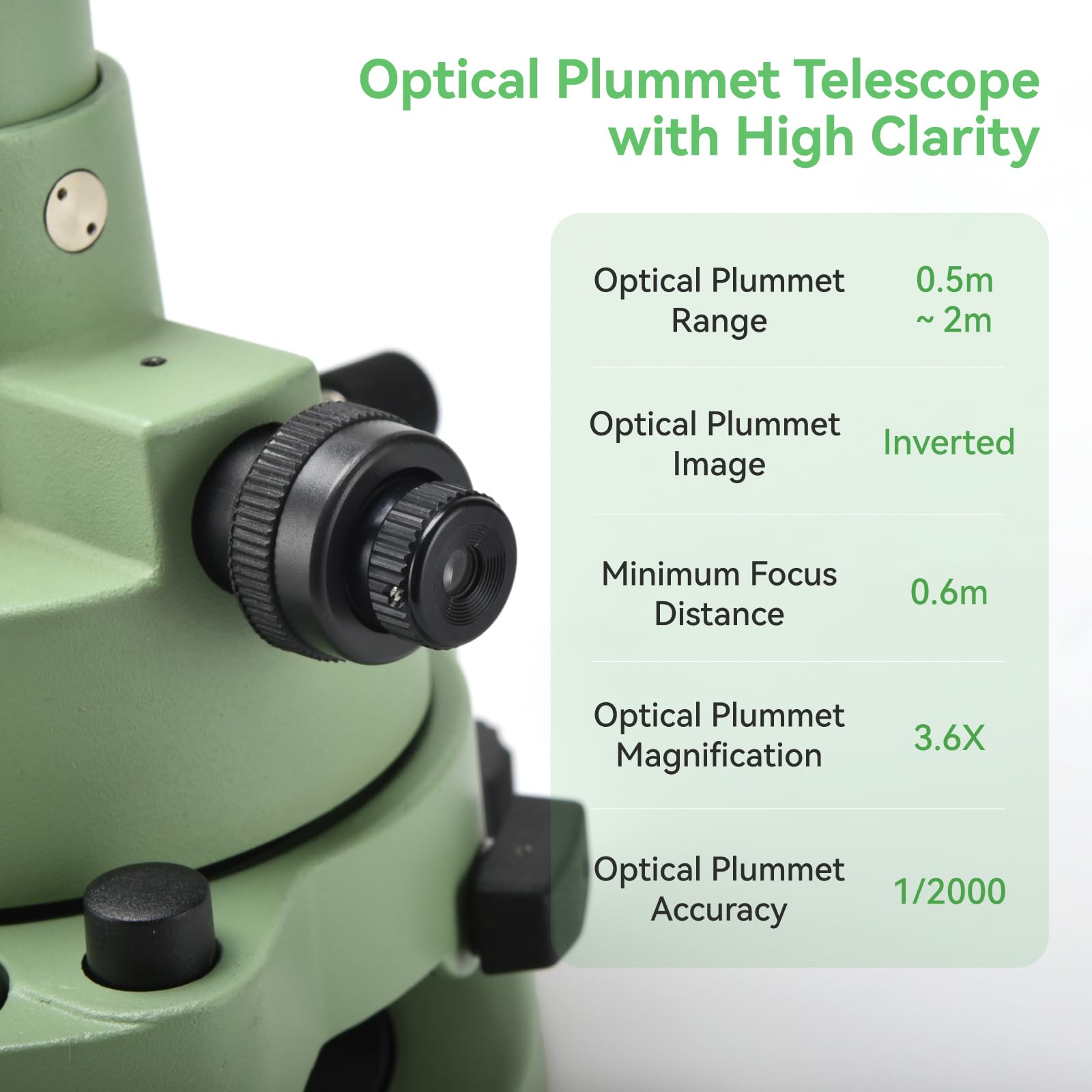 Tribrach y adaptador de topografía, base RTK verde de tres mandíbulas con plomada óptica, rosca de 5/8 pulgadas para GNSS GPS RTK y base de objetivo óptico de prisma de estación total