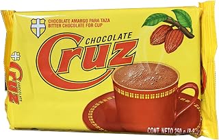 Cruz Bitter Chocolate Bar | Made from Cocoa Beans | Prepare Hot Drinks Without Sugar | 8.8 Oz (Pack of 3)