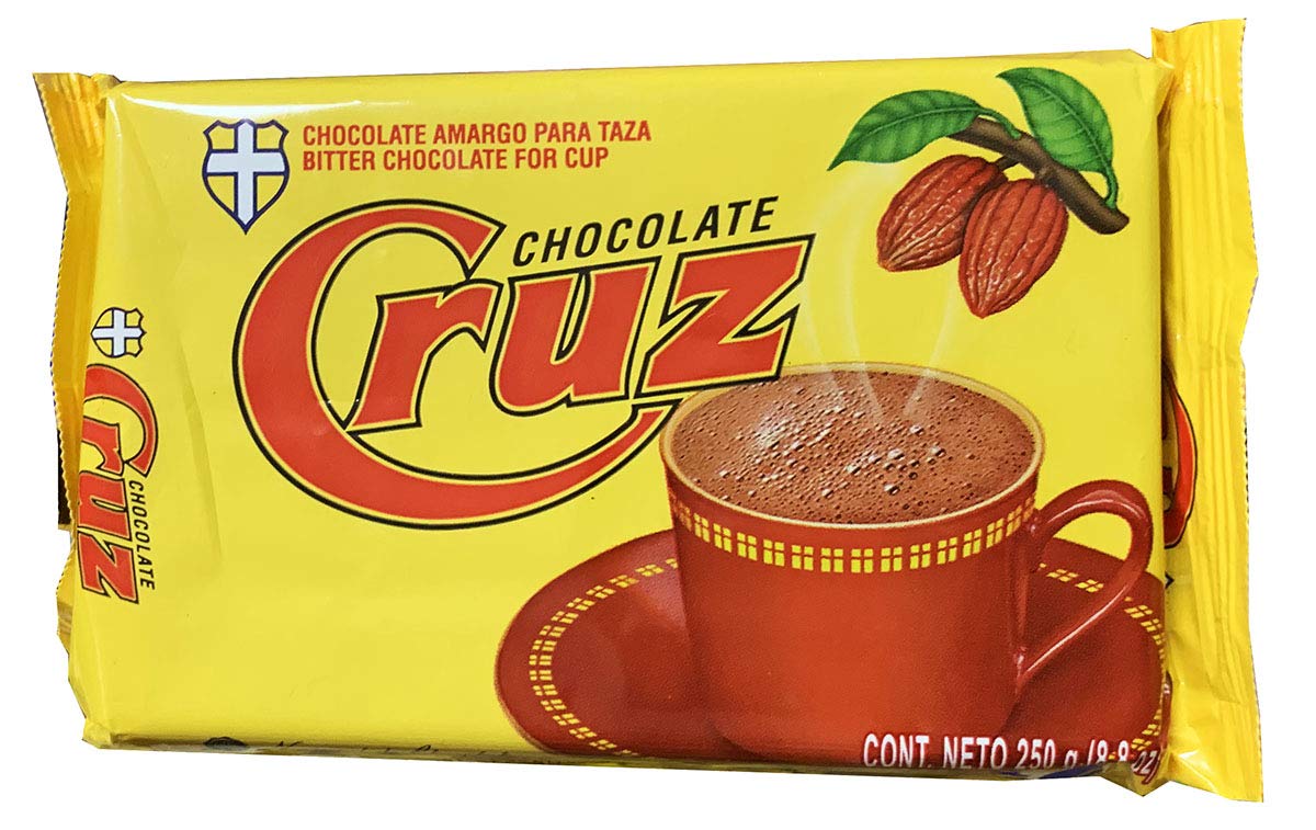 Cruz Bitter Chocolate Bar | Made from Cocoa Beans | Prepare Hot Drinks Without Sugar | 8.8 Oz (Pack of 3)