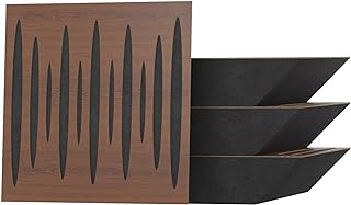 (4 Pack) — Sound Absorption-Diffuse Corner Bass Trap «Pulse» | 19.7''x19.7''x4'' | Absorption - Diffusion - Reflection | Wood laminated: (Nut)