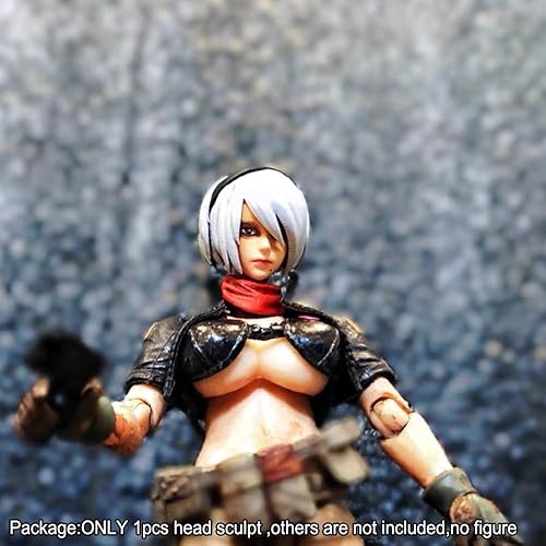 Miniatura 2 de Figura esculpida de cabeza de niña femenina pintada a escala 118, accesorio para figura de acción de 3.75 pulgadas, Joytoy Acid Rain