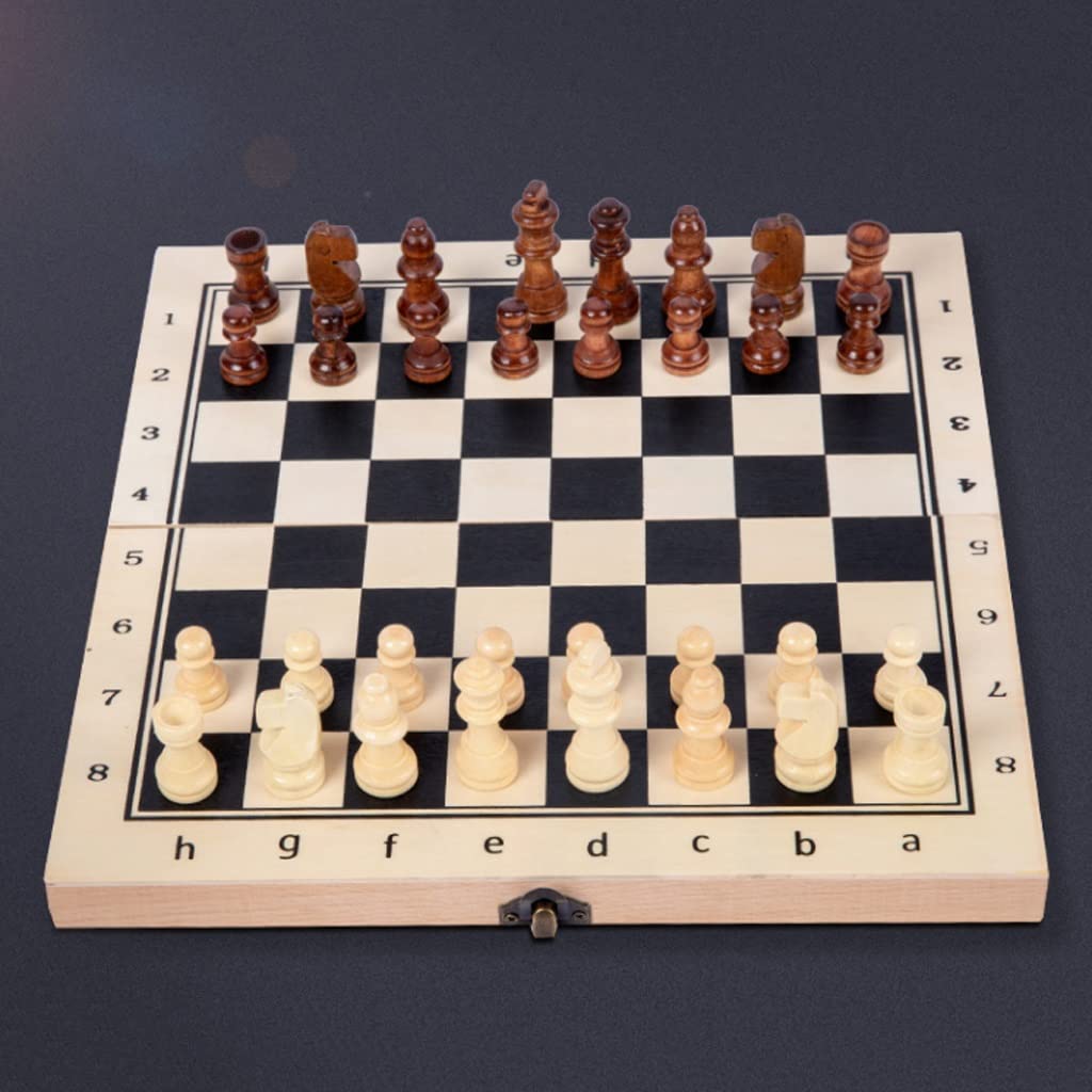 ZAW Schach Magnetische Schachfiguren Klappschachtbrett, High-End-gefertigtes Schach-Set Holzaufbewahrungsbox, Geschenk for Schachliebhaber und Erwachsene Chess (Größe : 29CM)