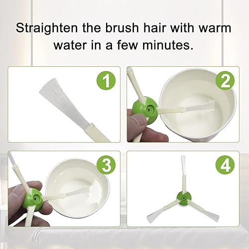 Miniatura 2 de Piezas de repuesto para iRobot Roomba Eij Series i1 i3 i4 i7 i7+ j6+ j7 E5 E6, 1 juego de cepillo de goma multisuperficie, 3 filtros de vacío, 4