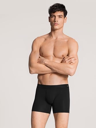 Calida Cotton Code Men's Boxer Briefs with Fly | Longer Leg Underwear | Soft Cotton Elastane Blend | Flat Comfort Waistband