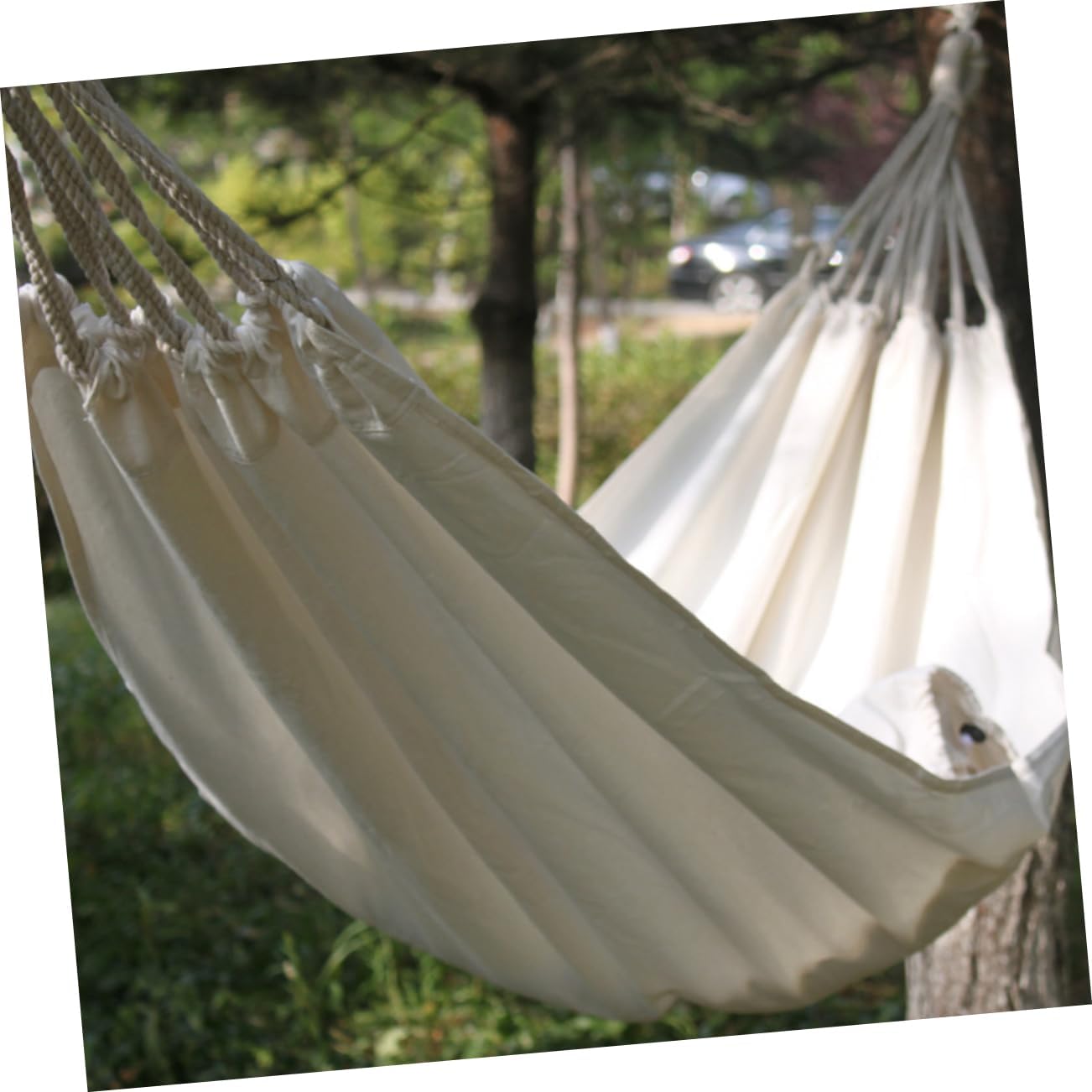 POPETPOP Canvas Swing Hammock Lightweight Camping Chair for Outdoor Use Washable Durable Includes Binding Rope for Hiking and Travel