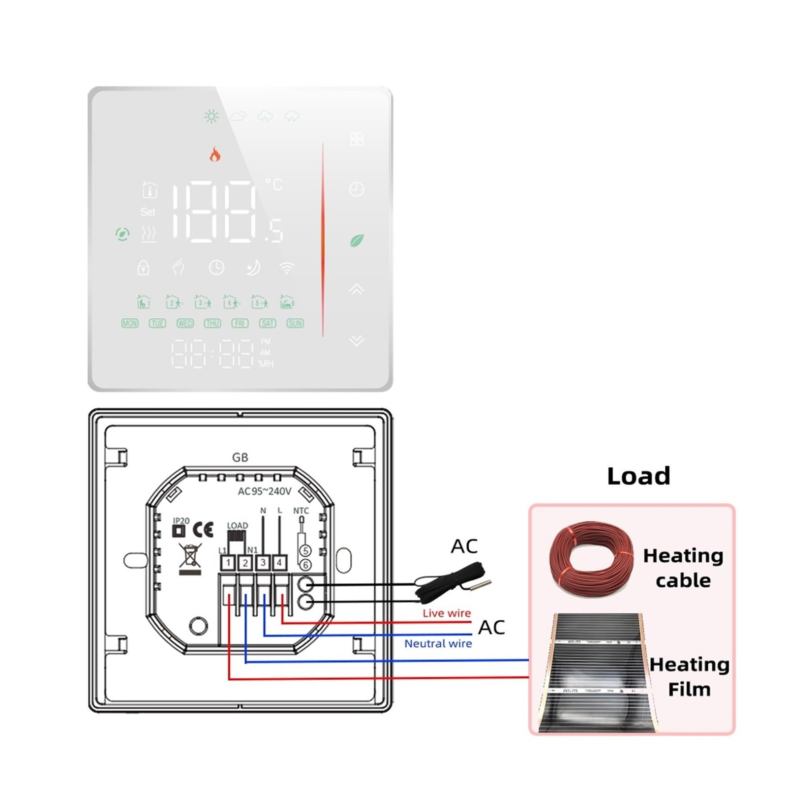 Inteligentny dom Wifi termostat regulator temperatury wody/elektryczne ogrzewanie podłogowe kocioł gazowy/Smart Life OszczęDza Energię I Koszty Ogrzewania(GB-Electric)