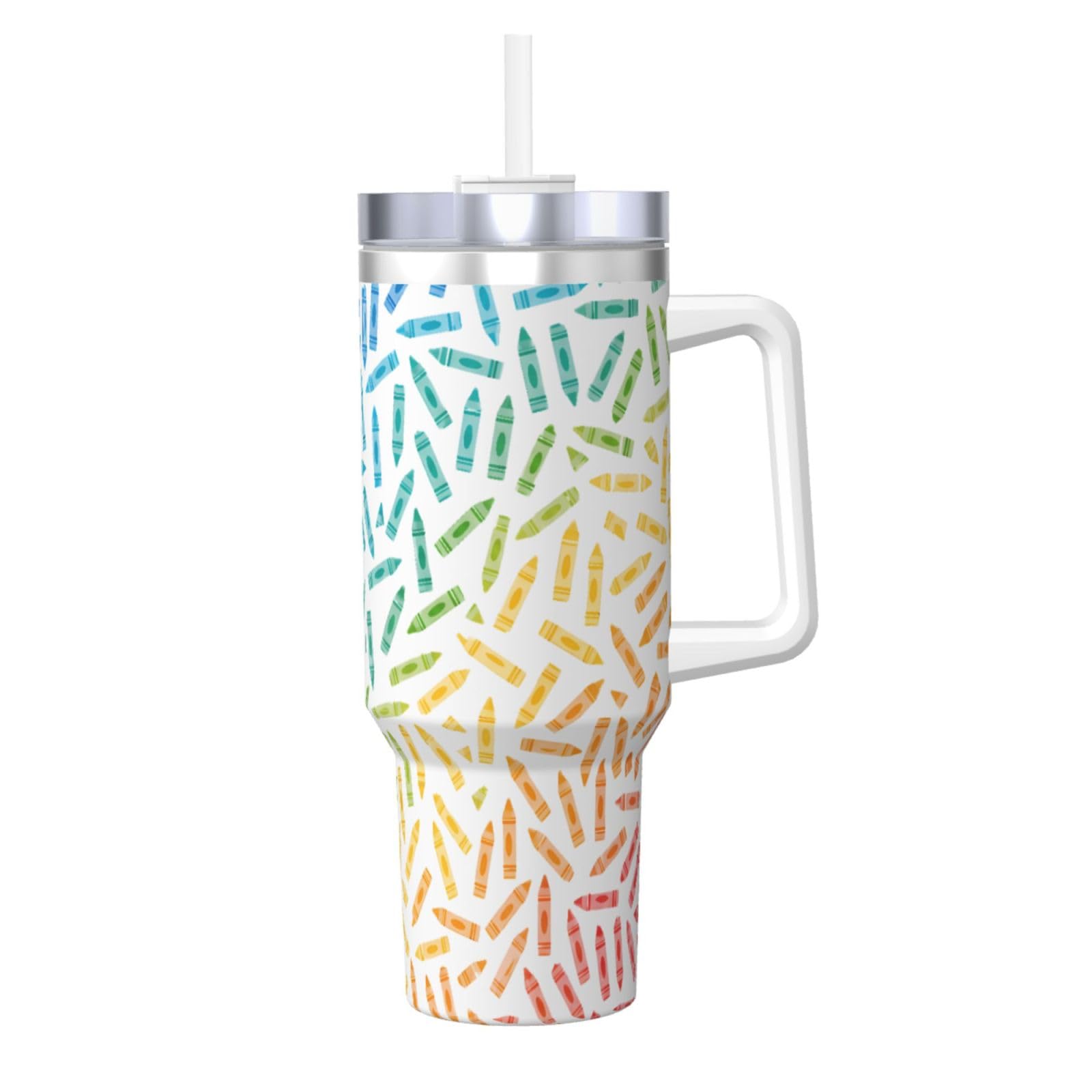 Vaso aislado de 40 onzas tipo taza de viaje y botella de agua reutilizable con asa
