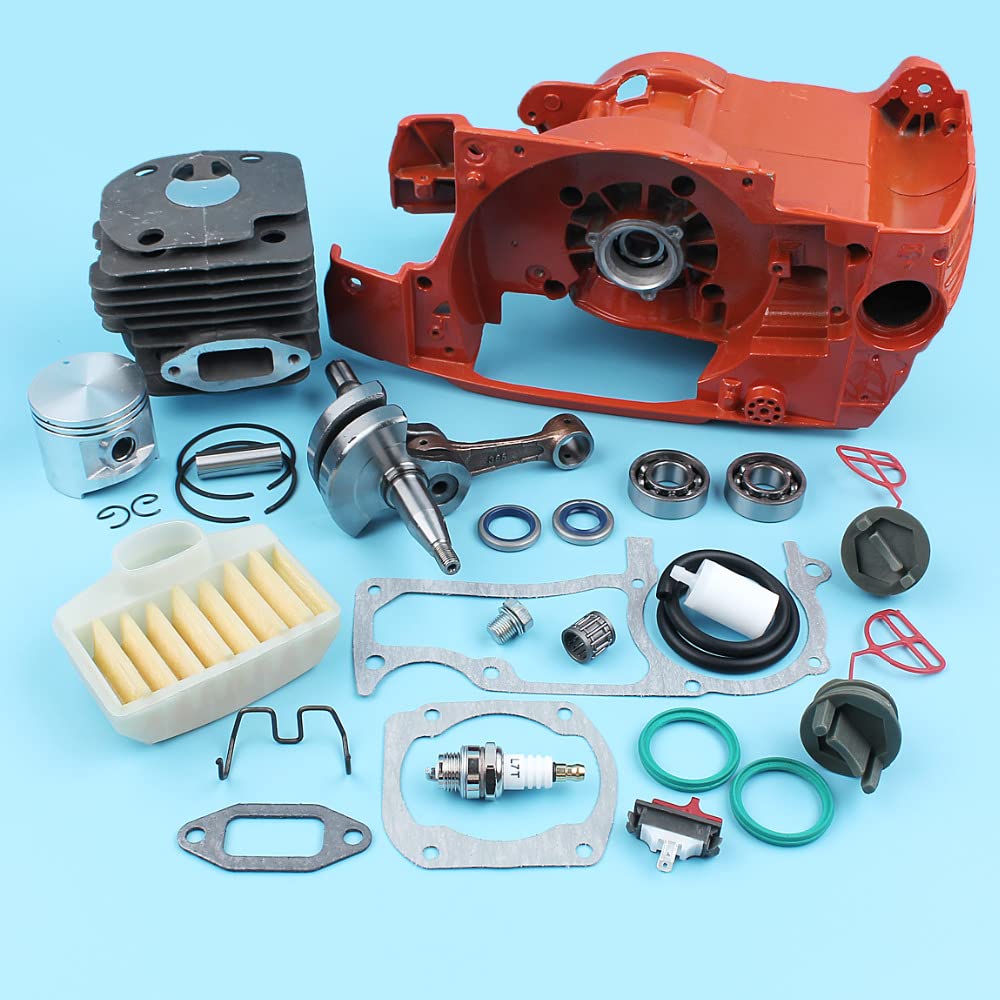 UNARAY Filtro de Aire de cojinete de cigüeñal de pistón de Cilindro de 50mm Apto for Husqvarna 362 365 371 372 Junta de Filtro de Tapa de Combustible de Aceite de Motosierra