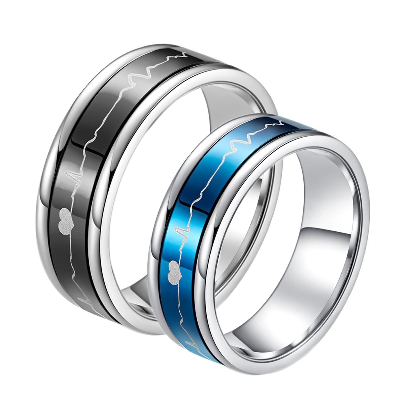 Anneau bague acier inoxydable spinner robuste et design moderne - 5