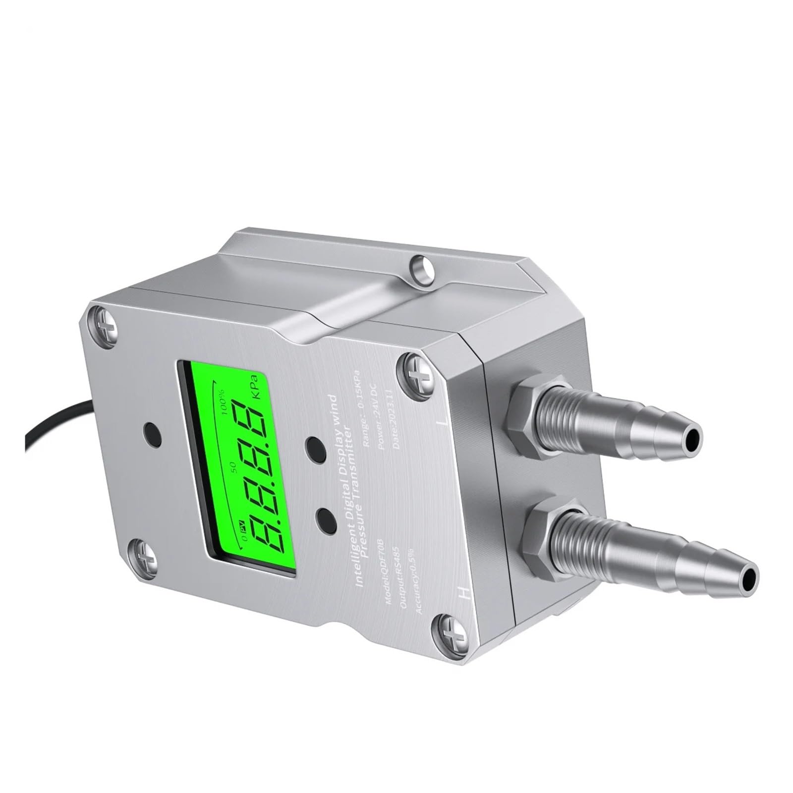 Sensore di pressione differenziale digitale con display LCD 0-1KPa 0-2KPa 0-5KPa a trasmettitore di micropressione 'aria in uscita RS485(-200Pa-200Pa)