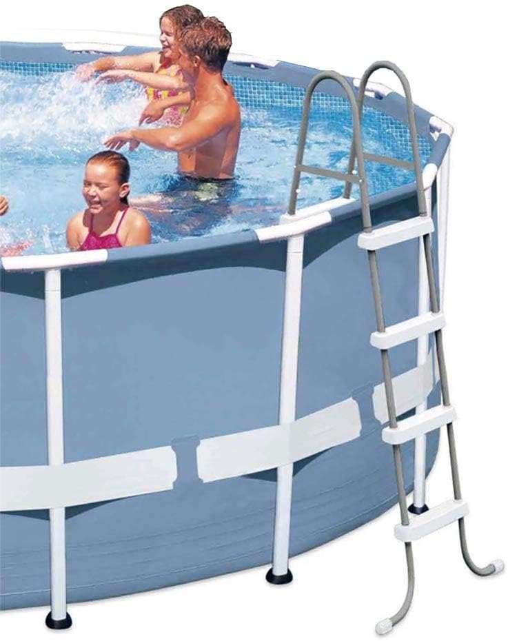 Intex Pool Ladder for 48 Inch Wall Pools & 15' Pool Debris Cover w/ Drain Holes