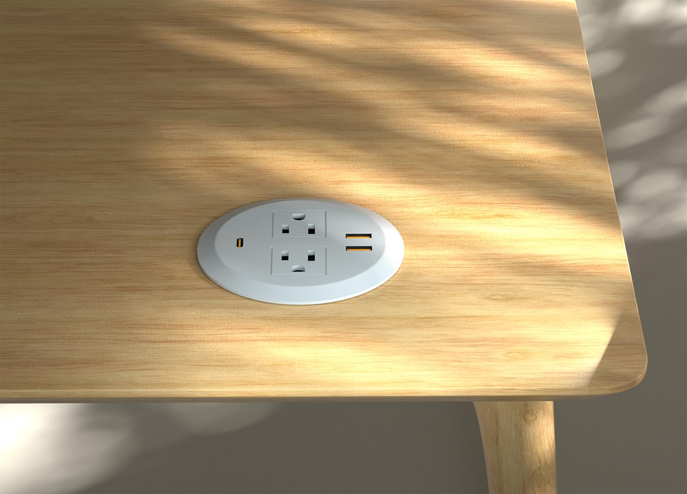3-calowe oczko zasilania komputera, GaN 65 W, stacja szybkiego ładowania USB C, 3 porty USB, płaska wtyczka, kabel zasilający 6,5 stopy. Wbudowana listwa zasilająca