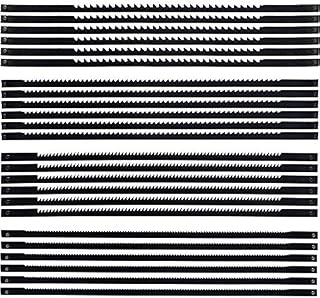 RtottiM 24 Pcs Carbon Steel Scroll Saw Scroll Saw Blades 127mm Pinned Woodworking Power Tool Accessories for Wood Metal Plastic Cutting Sawing Carve
