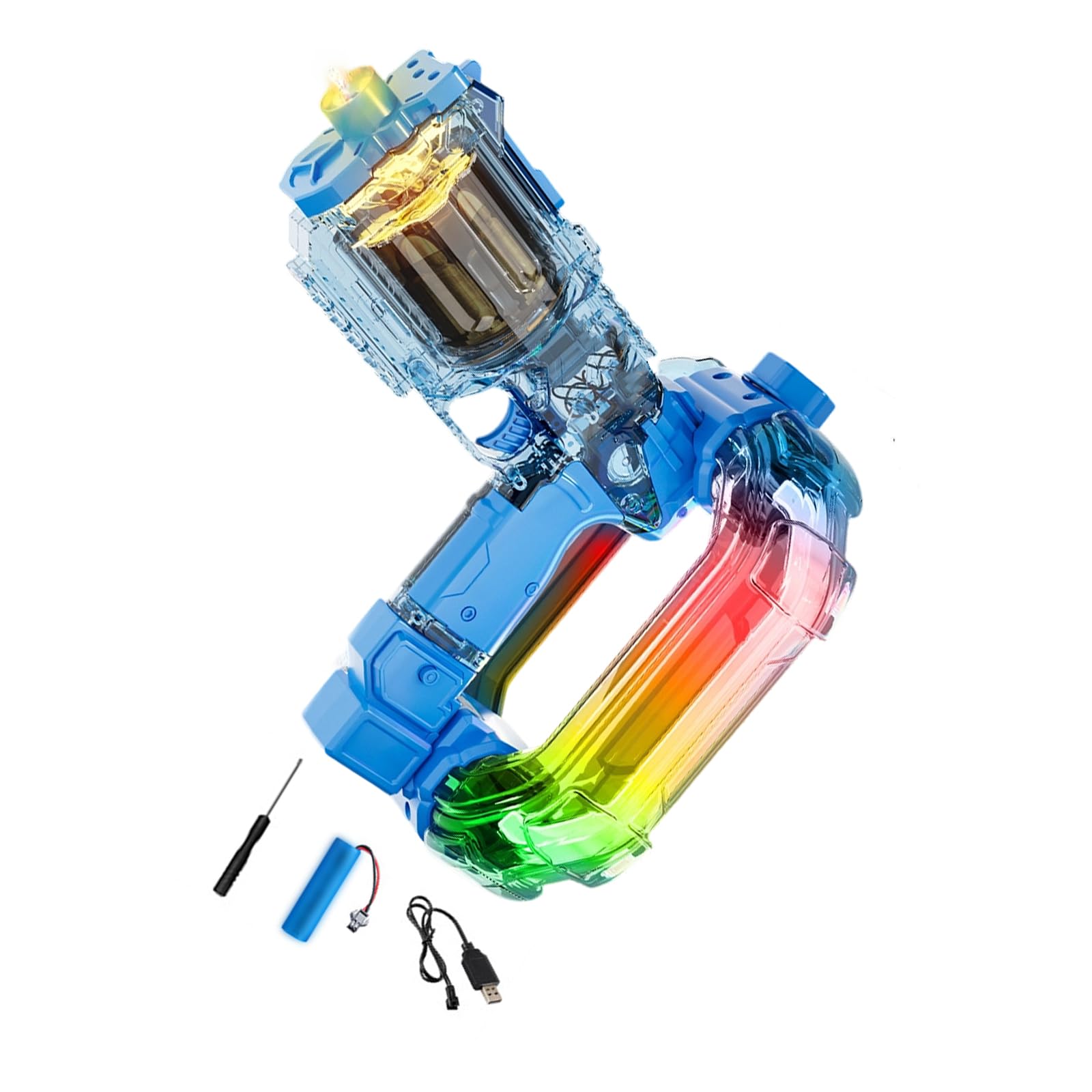 Squirter de Agua eléctrico de presión con luz, Juguete de Chorro Impermeable para y niños, en Agua, Juguete de Playa, Equipo, cumpleaños, Familia, Aire Libre