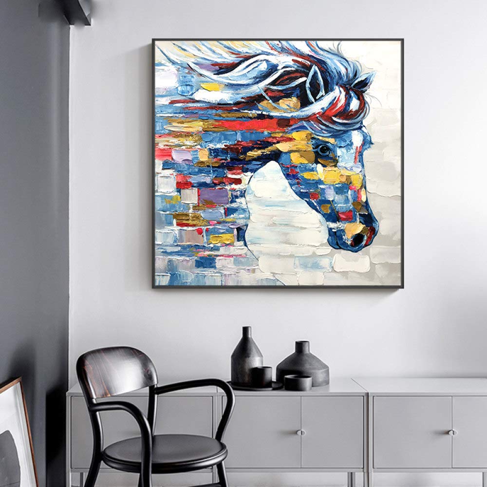 Peinture à l'huile zèbre abstrait grand carré pour décoration murale