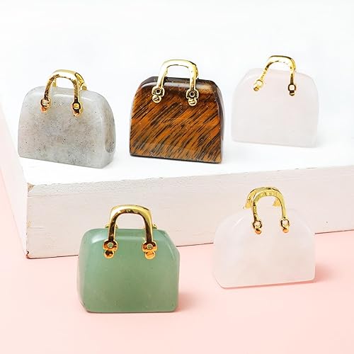 Miniatura 2 de Pingyongchang Colgantes de piedra natural decorados Bolsos de mujer Forma única Adornos de piedra de cristal DIY fabricación de joyas collar