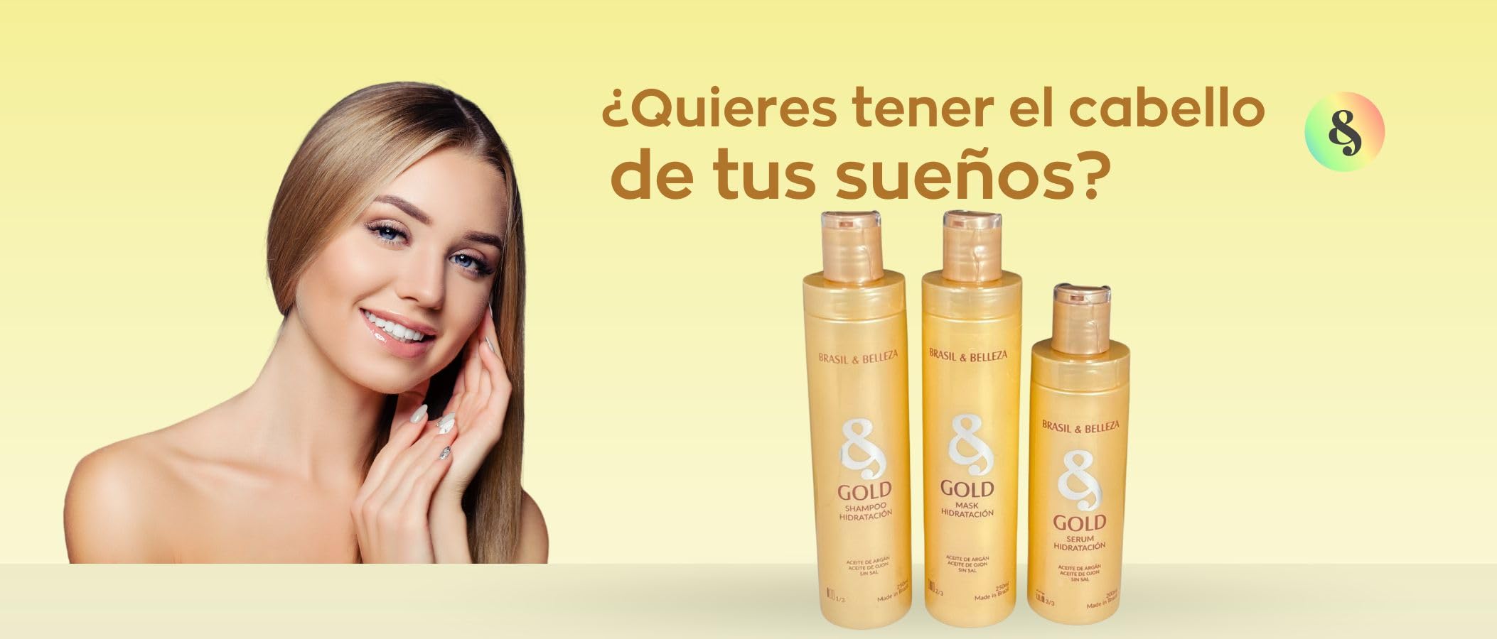 Pack B&B Gold Champú + Mascarilla + Serum protector térmico