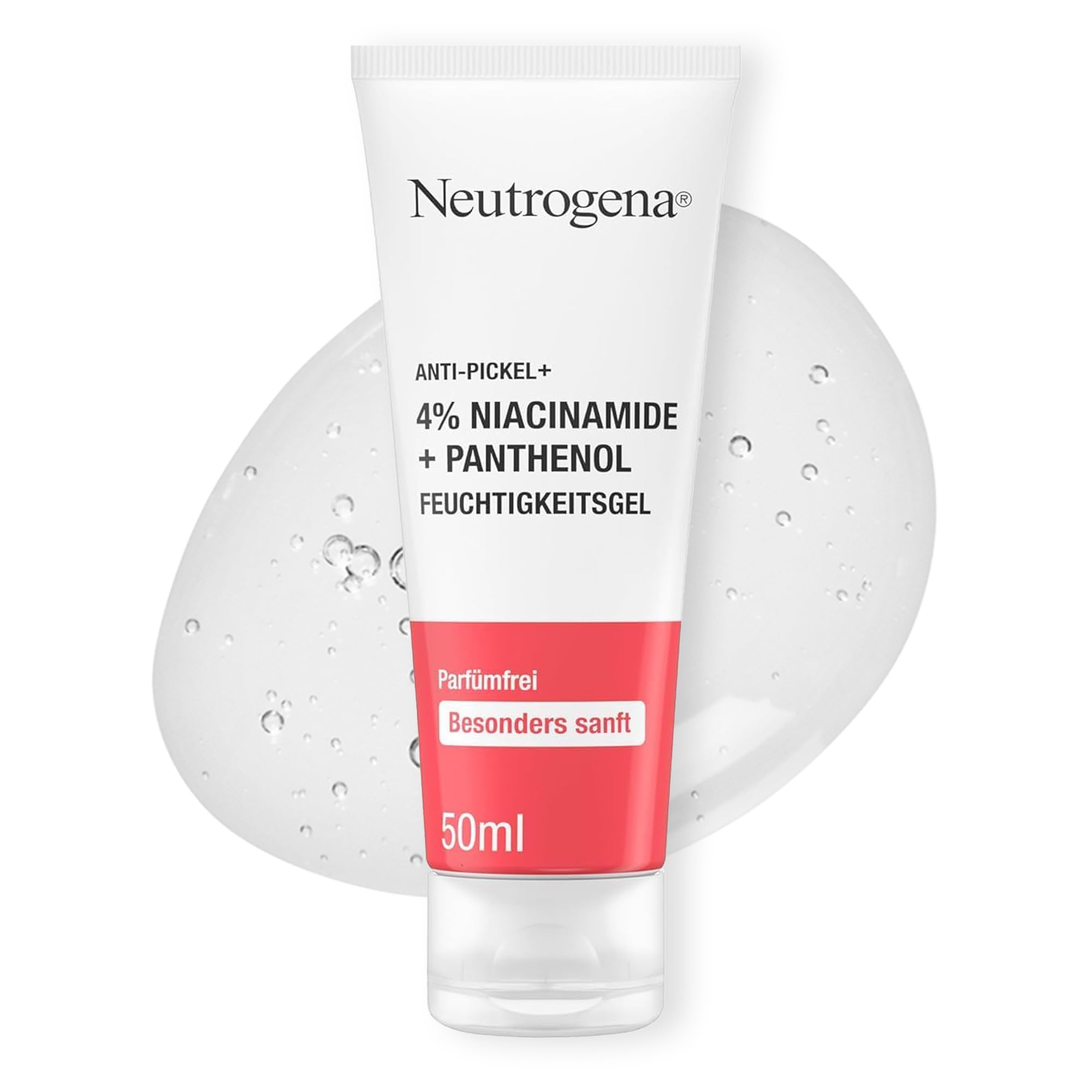 Neutrogena Cremefarben Anti-Pickel+ Feuchtigkeitsgel 4Prozent Niacinamide + Panthenol 50Ml - Parfümfrei Für Schonende Pflege Bei Unreiner Haut Und Schonende Gesichtspflege