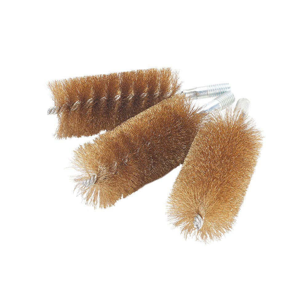 Utoolmart Copper Wire Tube Cleaning Brush, Round Chimney Cleaning Brush, M12 Threaded Interface Cleaning Brush, 50mm Diameter 160mm Length, 3pcs