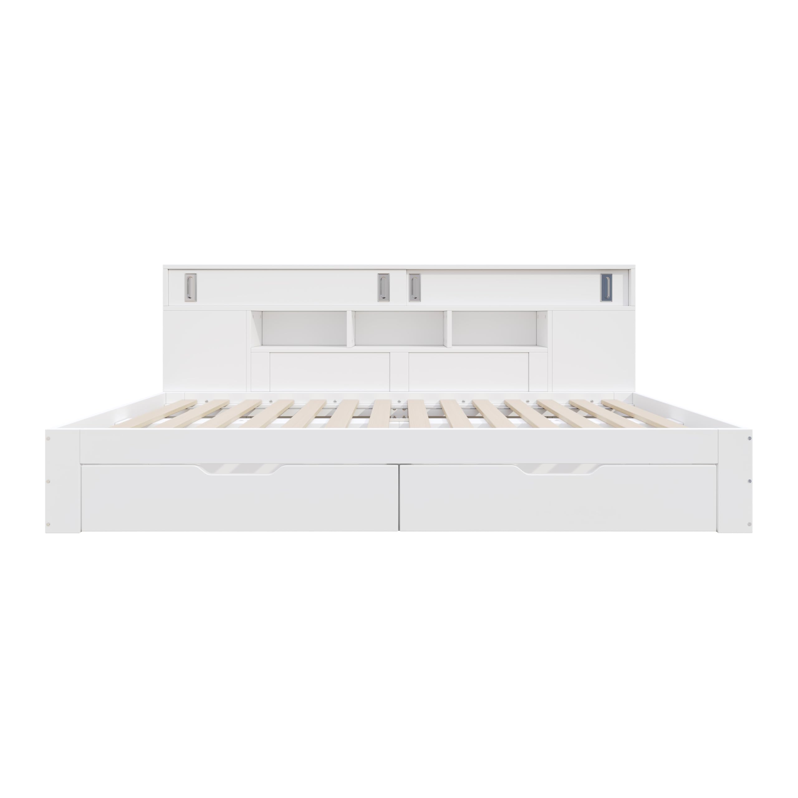 Sapgaks Lit 90 x 190 avec sommier à Lattes,Cadre de lit Coffre 90 x 190 cm,Lit Enfant Simple,avec tiroirs,étagère et Compartiment de Rangement,Matelas Non Inclus,Blanc