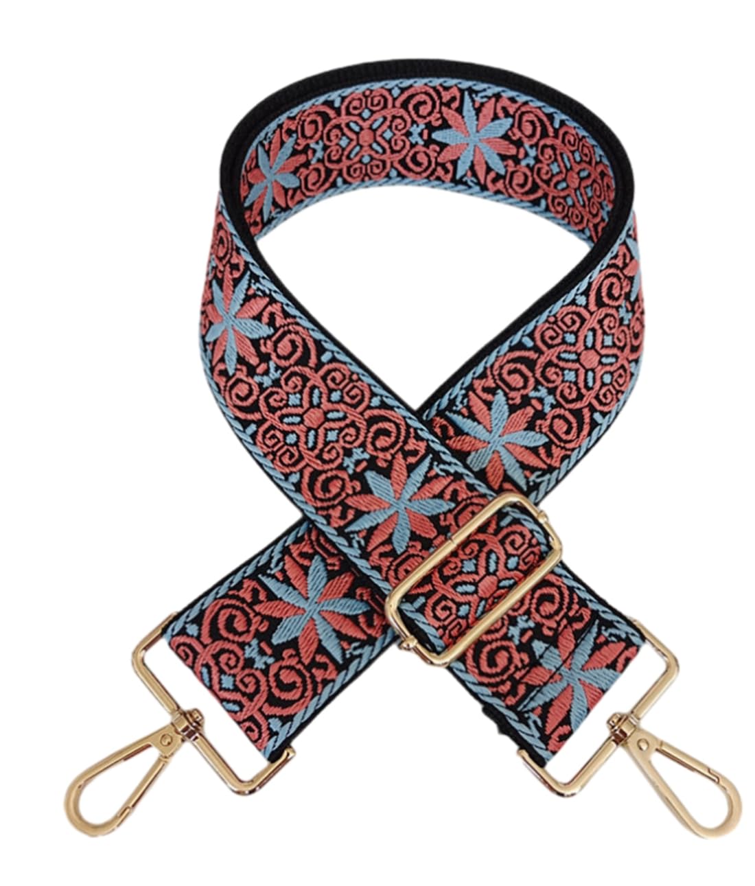 Purse Strap Star Flower Pattern Trendy Bag Strap Replacement Adjustable Jacquard Belt for Purse Crossbody Guitar CameraBags (Brown)