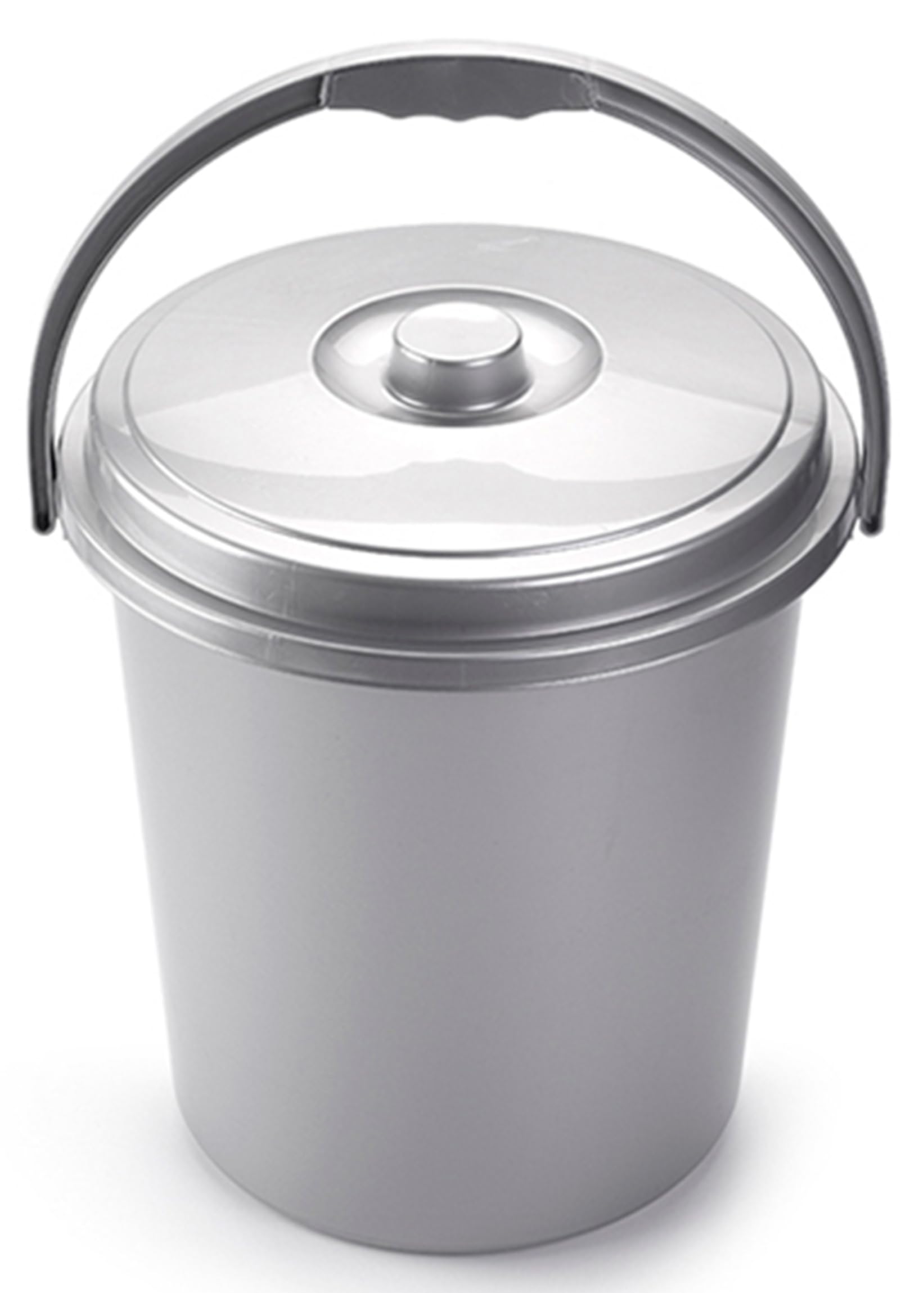 Muddy Hands Silver Heavy Duty 21 Litre Plastic Bucket With Lid & Carry Handle Kitchen Garden Cleaning Water Animal Bird Feed Pet Food Storage Container