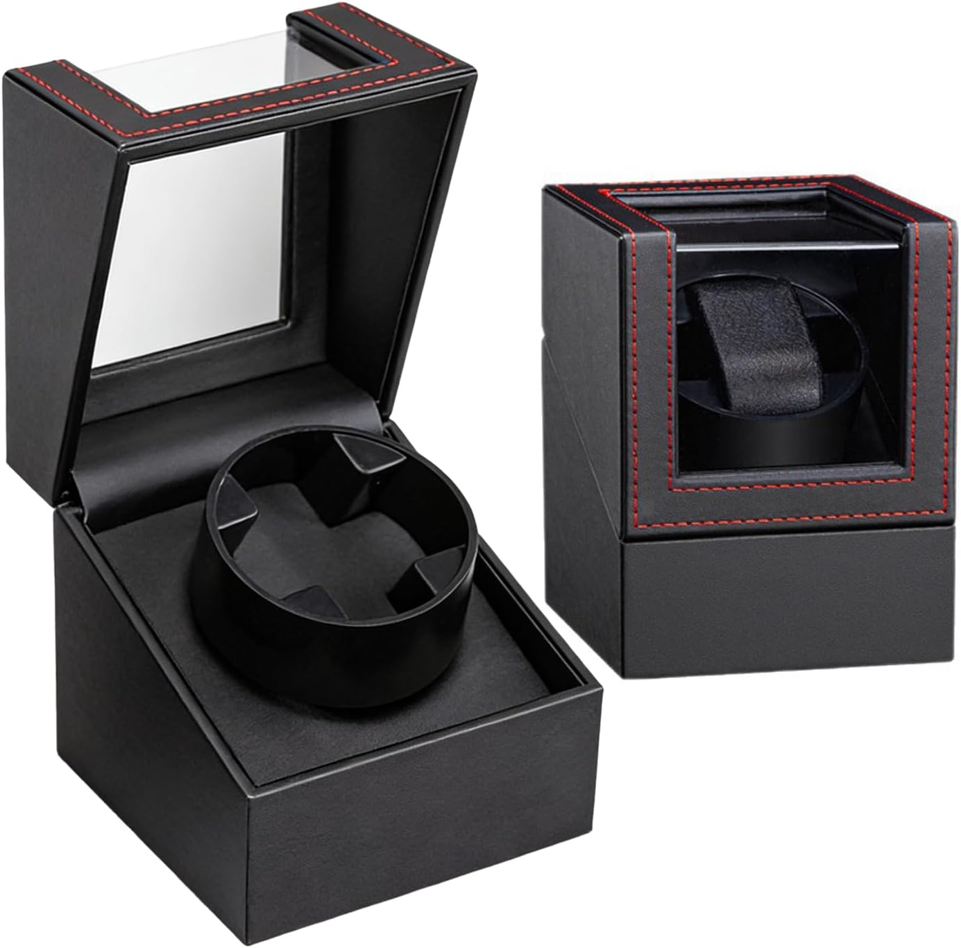 Premium Leather Watch Winder - Silent Motor with Adjustable Rotation, Soft Flexible Watch Pillows, Surprise Gifts for Father, Brother and Friend