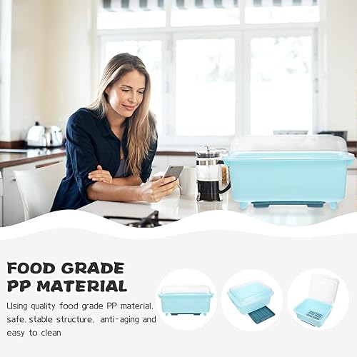 Miniatura 9 de UPKOCH Escurridor de platos, escurridor de platos, cesta de vajilla para platos de cocina, bandeja para tazas, utensilios, cubertería, escurridor de