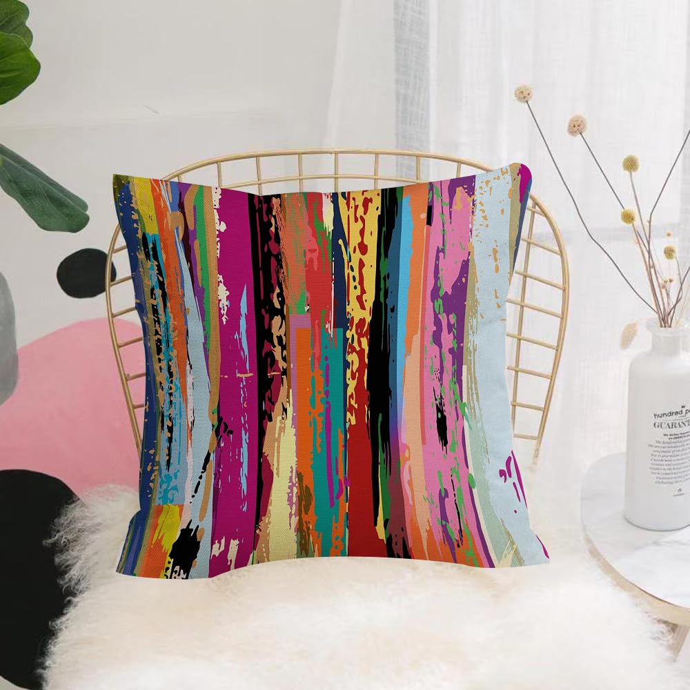 HYOSXW Cushion Cover,Throw Pillow Case Home Decorative for Living Room Bedroom Sofa Chair 16X16 Inch,abstract background with stripes strokes and splashes,Pillowcase 40X40cm