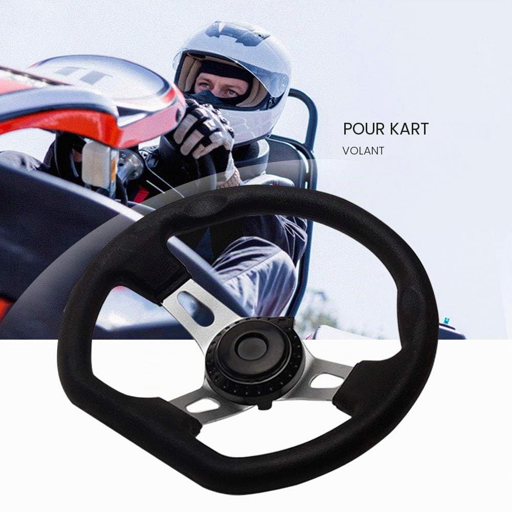 Volant de kart avec capuchon pour Kandi, 270 mm intérieur véhicule 3 rayons pour volant Go Kart en mousse PU avec trous