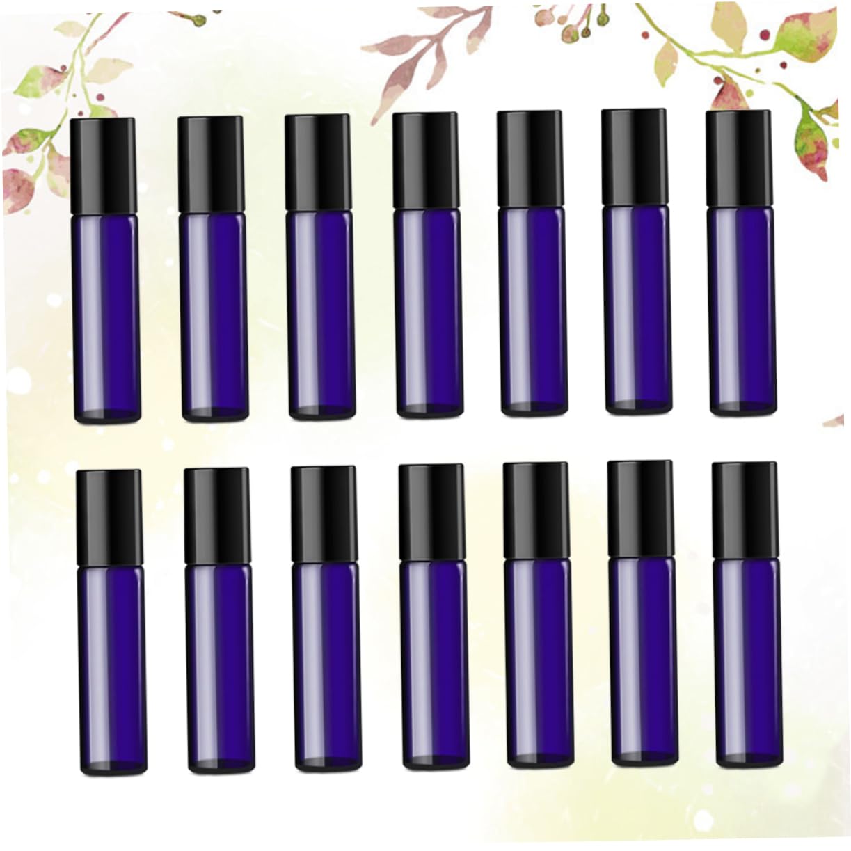Didiseaon Set di 24 Bottiglie Roll-on in Vetro Blu da 5ml per Olio Essenziale, a Tenuta Stagna, per Viaggio la Cosmetica Personale