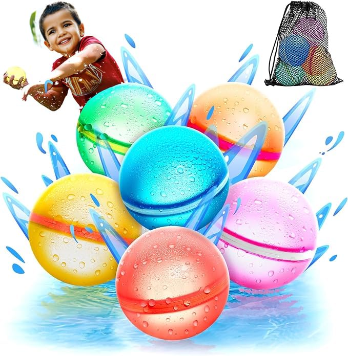 FuYelng 24 Piezas Globos de Agua Reutilizables de Silicona, Globos Agua Magnéticos Multicolores juguetes acuáticos para exteriores, para Piscina Playa Fiesta Verano Regalos Geniales FuYelng 24 Piezas Globos de Agua Reutilizables de Silicona, Globos Agua Magnéticos Multicolores juguetes acuáticos para exteriores, para Piscina Playa Fiesta Verano Regalos Geniales