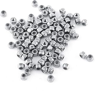 FTVOGUE Hex Flange Nut M2-M12 Stainless Steel Flange Stop Lock Nuts Ss304 Hexagon Locknut Stiff Pipe Fitting Fastener with Nylon Insert (M2 100pcs)