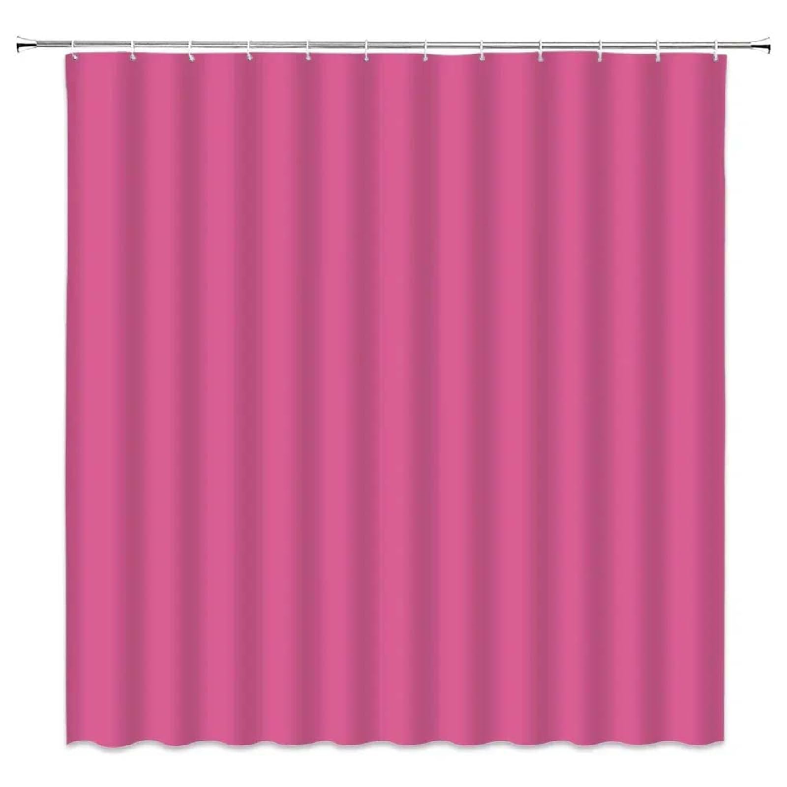 18meng Art Pink Shower Curtain 180 x 180 cm Waterproof Mould Proof Resistant Polyester Fabric Bathroom Curtain with 12 Hooks Washable Weighted Shower Curtains for Bath Tub Shower Stall