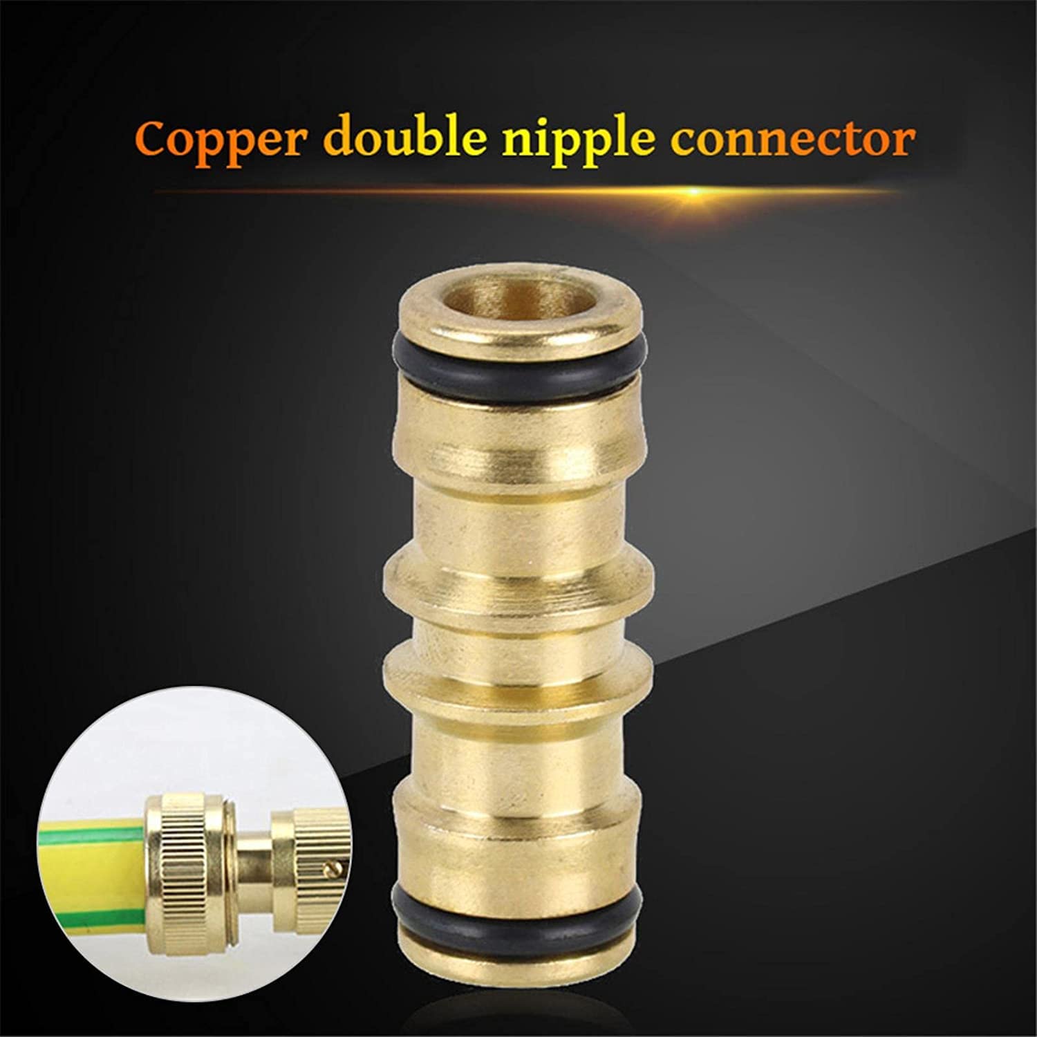Hydrogarden Brass Double Male Hose Pipe Connectors Extender Garden Hose Pipe Tube Connectors for Extending Two Female Garden Hose Pipe Tube Ends (4 Sets) - Image 2