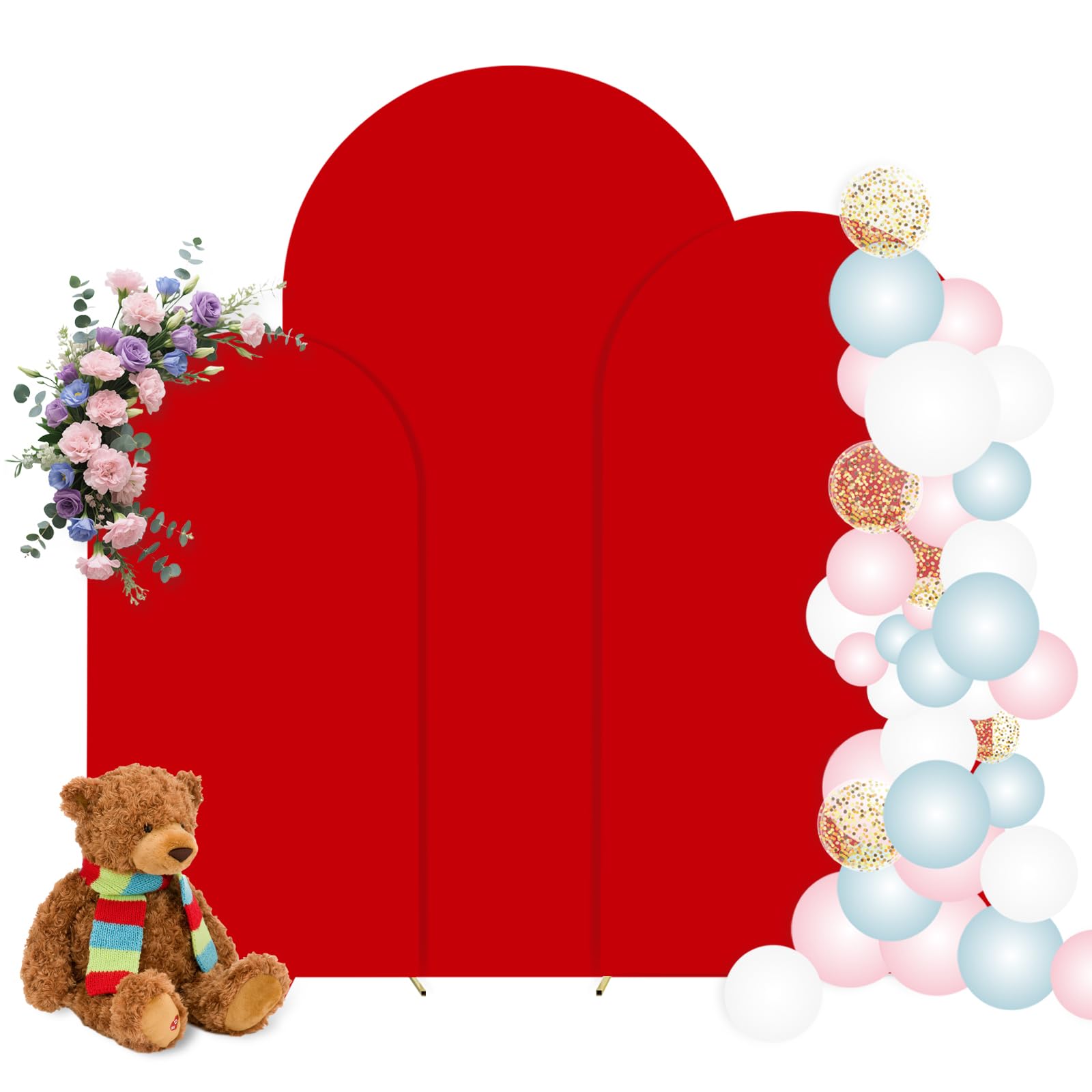 Copertura per arco di nozze, arco di palloncini, sfondo da parete, per feste di compleanno, cerimonie, banchetti (rosso, 1,8 m - 2 m)