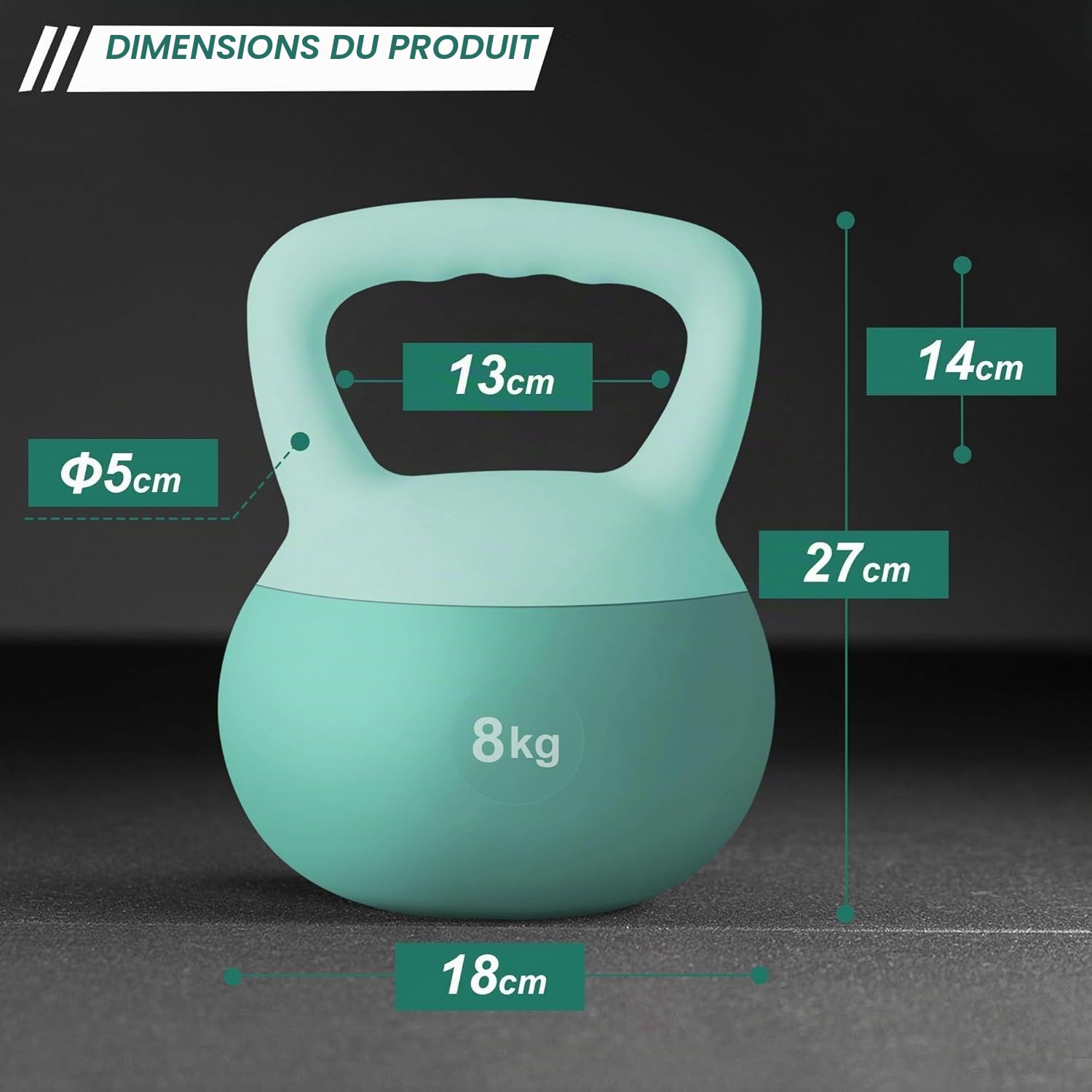 SogesHome Haltère Kettlebell Poids Kettlebell Souple Silencieux pour Fitness et Musculation à Domicile