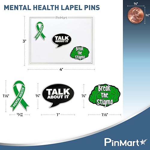 Miniatura 4 de PinMart Pin de solapa esmaltado para concientización de salud mental