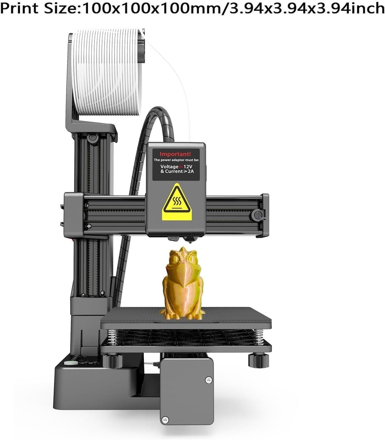 Mini Stampante 3D Per Principianti, Stampante 3D Compatta Con Livellamento Automatico, Volume Di Stampa 100x100x100mm, Supporta Filamenti PLA & TPU Per Progetti Domestici E Scolastici(Black)