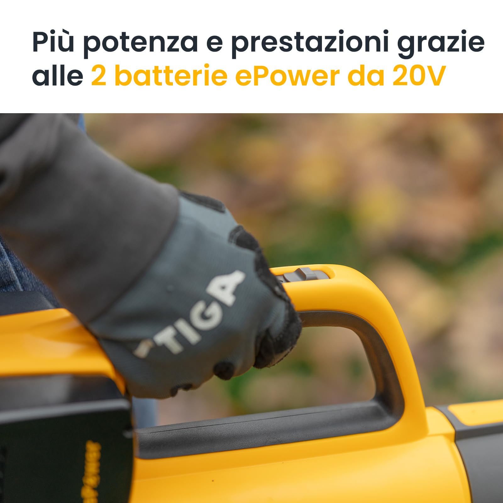 STIGA BL 300e Kit Soffiatore A Batteria, 2 Batt. 20 V 4 Ah + Caric. – Velocità aria 43 m/s, Autonomia 40 min – 2 Velocità, Ricarica A Bordo, Stoccaggio A Parete