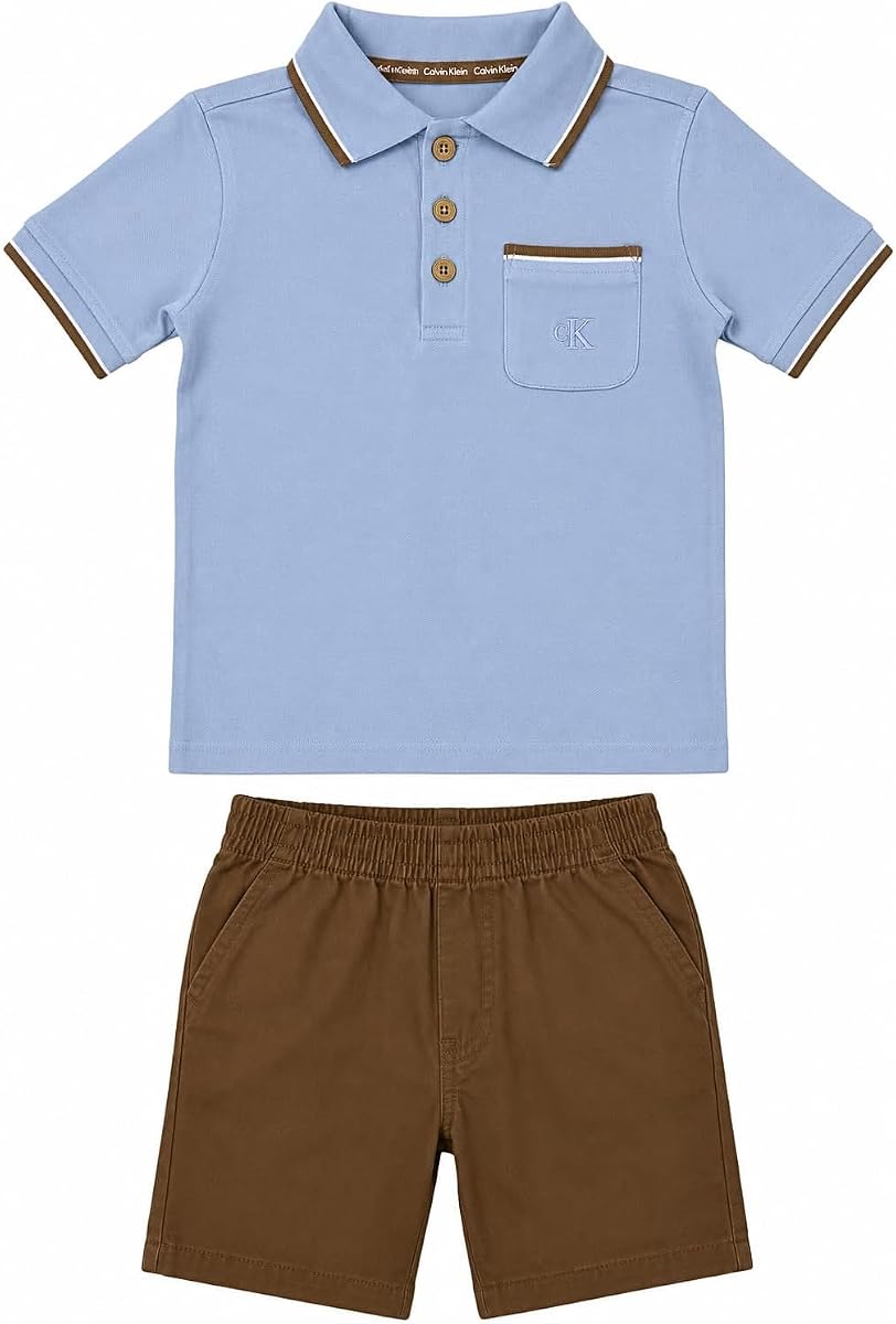 Boys' 2-Piece Polo Shirt & Woven Shorts Outfit Set