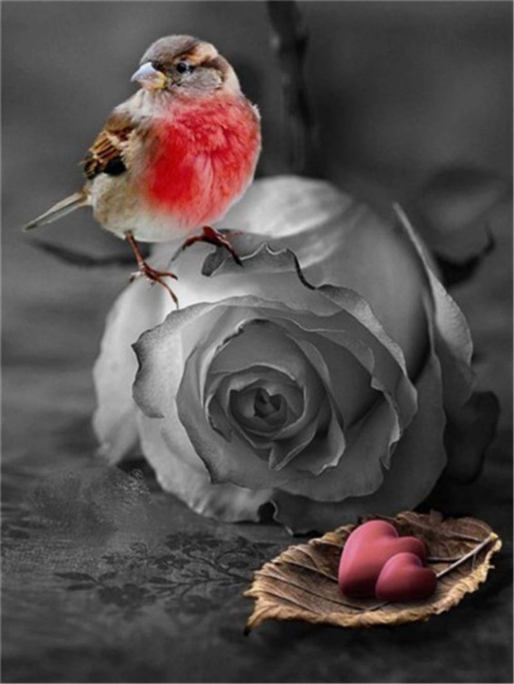 Peinture Diamant Oiseau Rose kit complet pour sublimer la décoration murale du salon