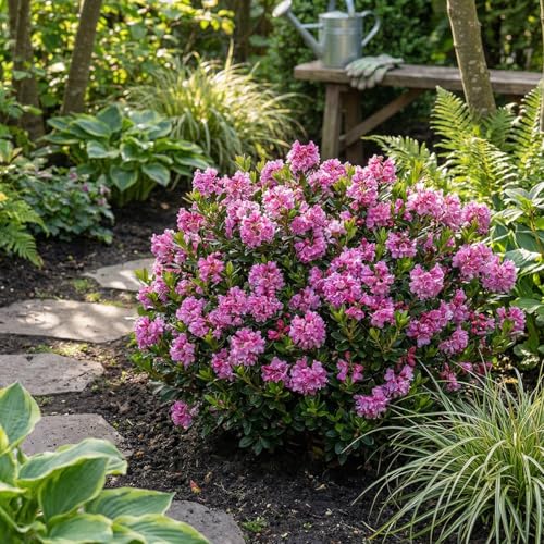 Bloomique - Rhododendron Bloombux Magenta - Rhododendron nain - Plante de Jardin - Rustique - Persistant - Hauteur 30-40 cm - Pot 17 cm