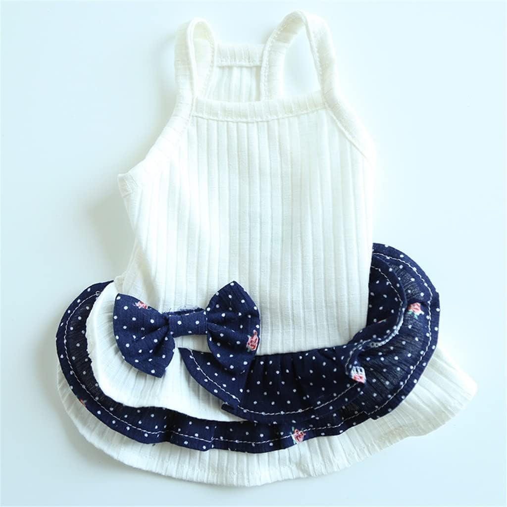Summer Dress Puppy Small Dog Dresses Whiter Color Dog Skirt Chihuahua Yorkshire Terriers Pomeranian Pet Clothes Dog Clothing (White L code)