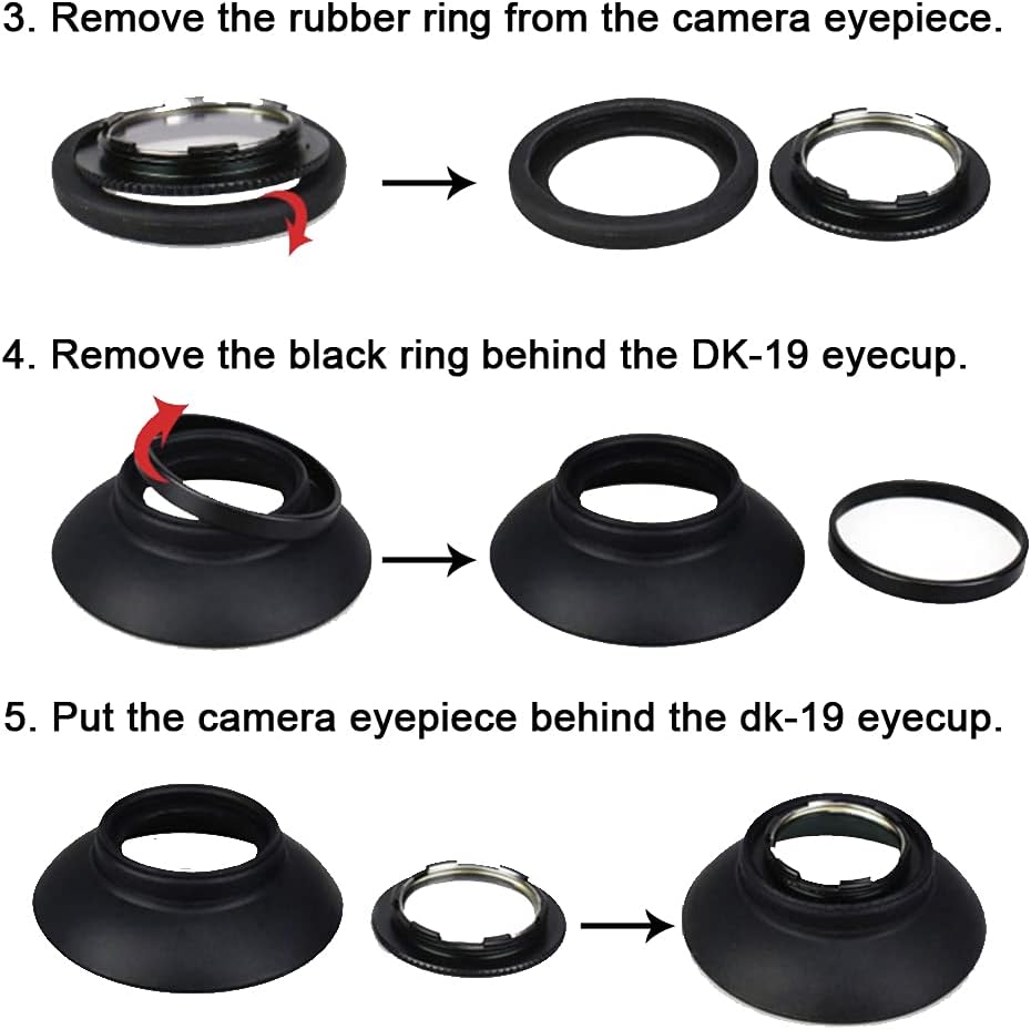DK-19 Eyecup Eyepiece Viewfinder for Nikon D810 D810A D800 D800E D700 F6 D5 Camera (2 Pack)