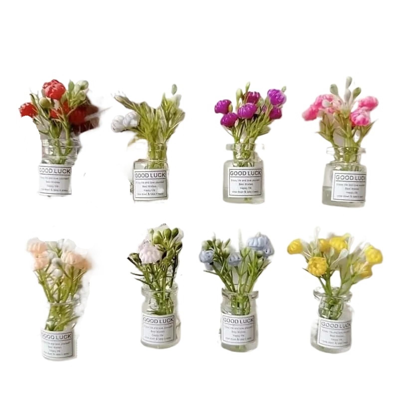 8pcs Cute Mini Vase Magnets - 3D Refrigerator Accessories For Kitchen Decoration Without Flowers