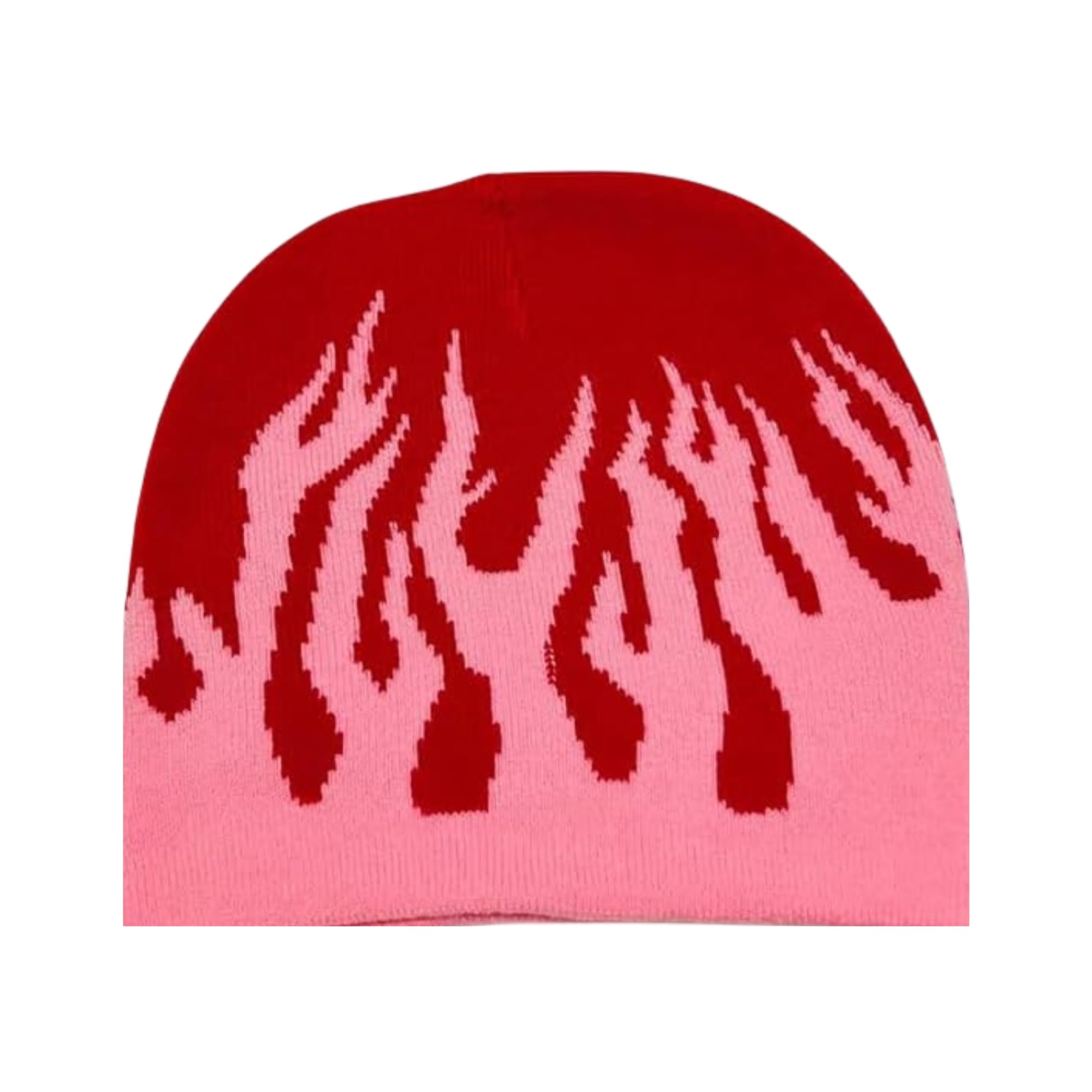 atlasease Fire Printed Beanie Hat, Beanies Y2K Winter Hats Streetwear Skull Cap Double-Layer Knitted Beanies Warm Knit Beanie Cap, Hip Hop Streetwear Clothing-picture-22