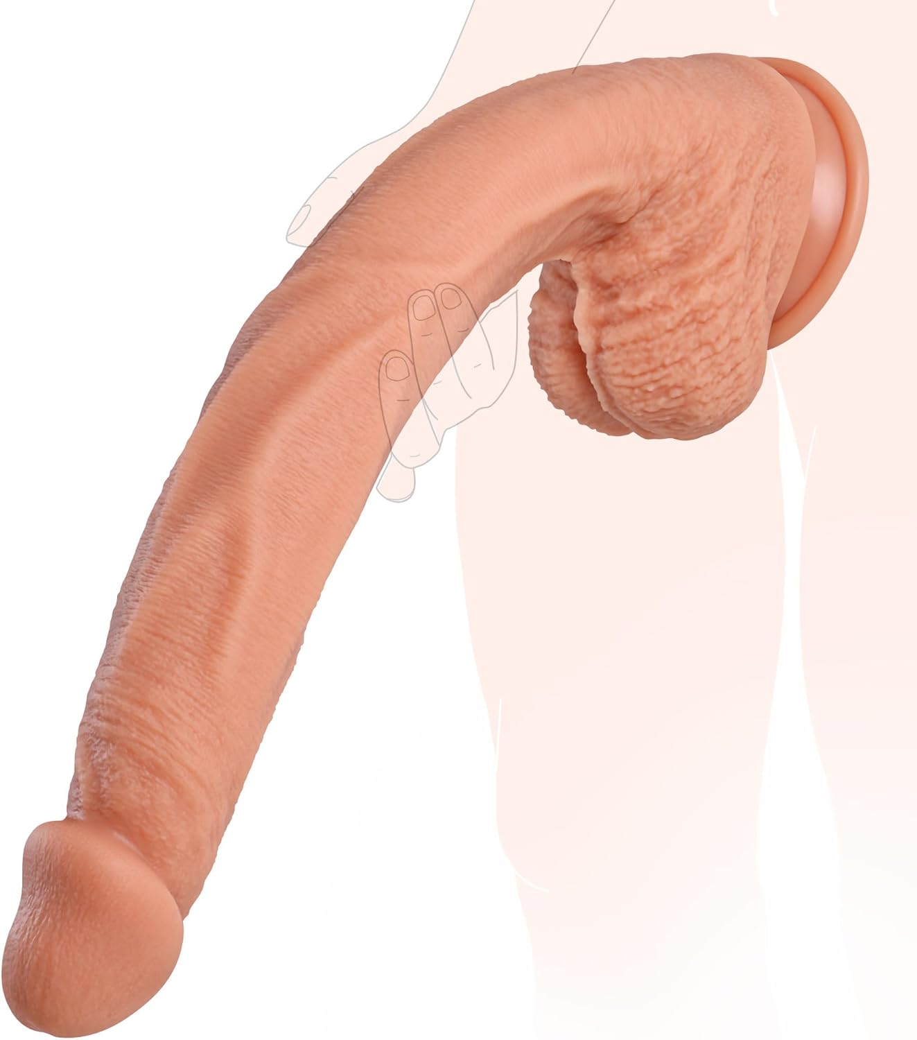 17.5 inch Super Long Dildo, Realistic Silicone Large Anal Dildos with Small Glans for G-Spot Stimulator & Anal Trainer, Flexible Thick XXL Dildo with Suction Cup Huge Anal Plug Toy for Women Men Gay