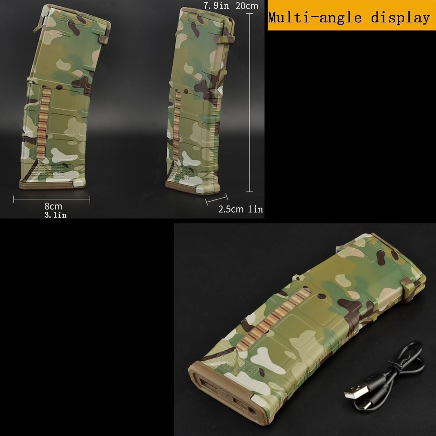 Pmac Mag Style Power Bank, Can Check The Remaining Battery Power, Se Up Type-c Port, Convenient for Users to Charge The Power Bank (Color : BK, Size : One Size)