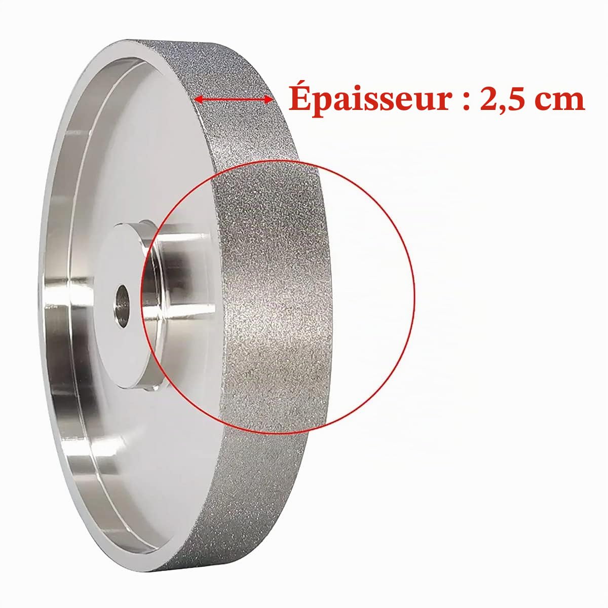 CBN Meule diamantée de 15,2 cm de diamètre x 2,5 cm de large, avec tige de 1,27 cm, meule diamantée pour aiguiser HSS, grain 240